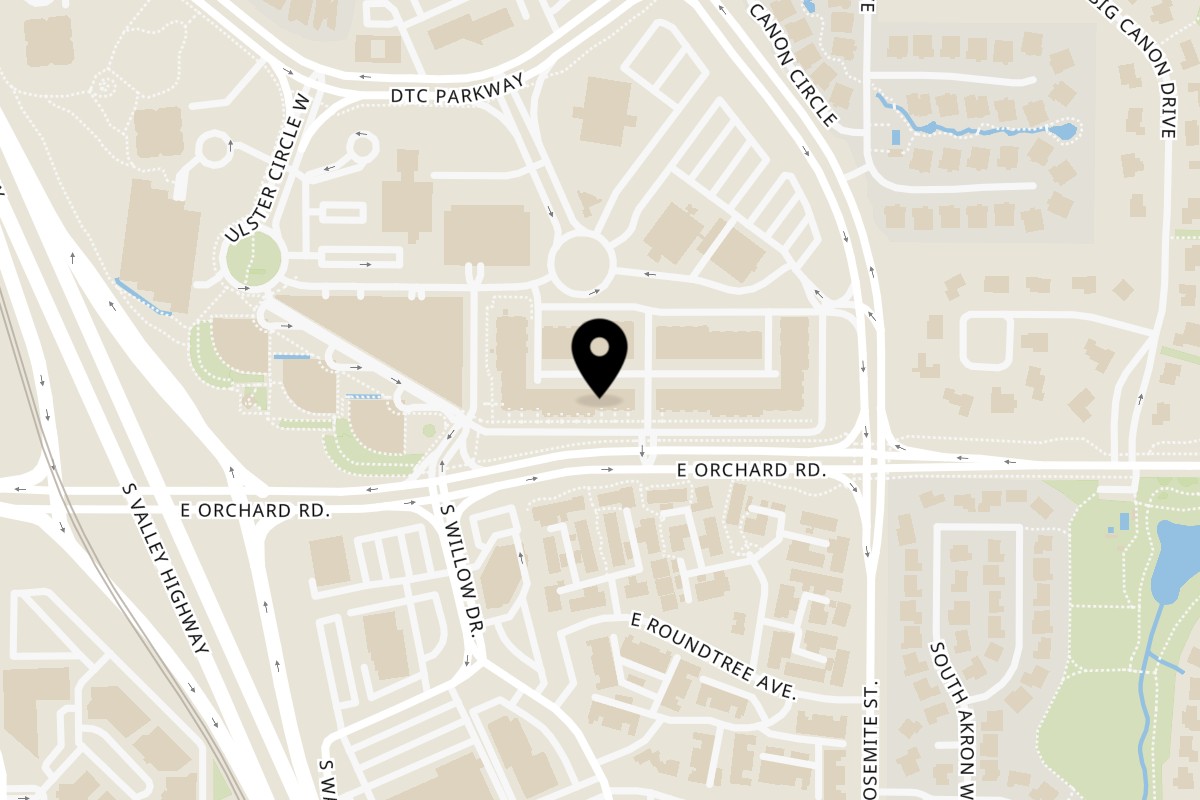 Map showing the location of Mama Kim on 8745 E Orchard Rd #520 in Greenwood Village
